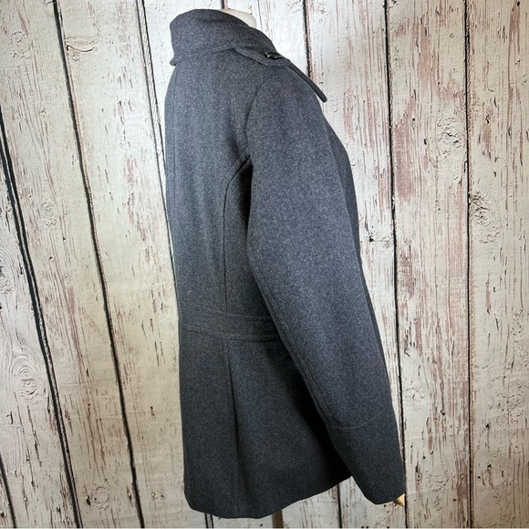 MICHAEL by Michael Kors Wool Blend Grey Pea Coat Winter Jacket Size Large EUC - Picture 8 of 14